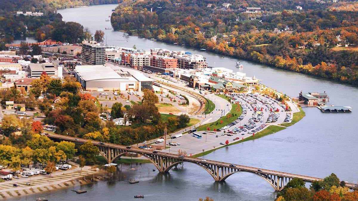sky view of branson landing in branson missouri